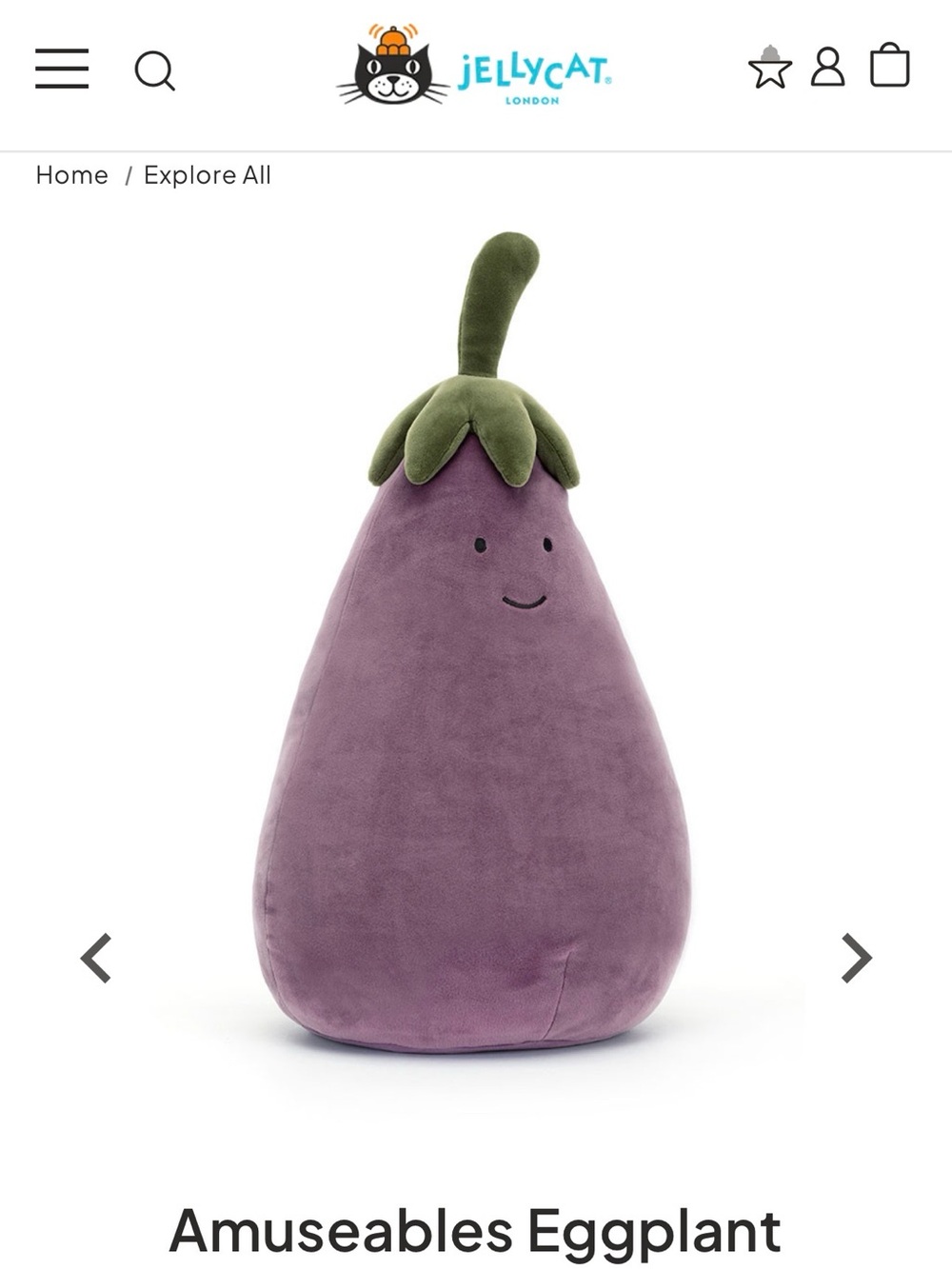 Jellycat Amuseables Eggplant Large